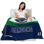 customized vancouver canucks paint strokes blue white blanket best selling
