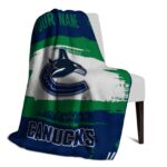 customized vancouver canucks paint strokes blue white blanket best selling