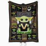 customized vanderbilt commodores baby yoda black blanket best selling