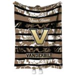 customized vanderbilt commodores floral stripes black white blanket best selling