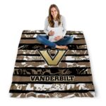 customized vanderbilt commodores floral stripes black white blanket best selling