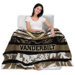 customized vanderbilt commodores floral stripes black white blanket best selling