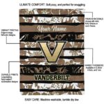 customized vanderbilt commodores floral stripes black white blanket best selling