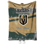 customized vegas golden knights grunge streaks tan blanket best selling