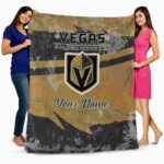 customized vegas golden knights grunge streaks tan blanket best selling