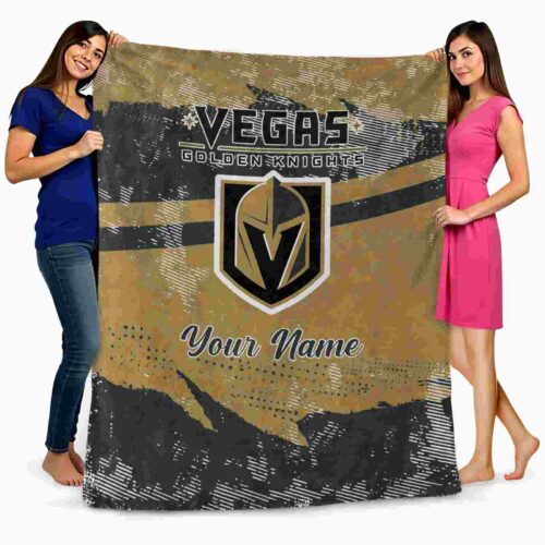 customized vegas golden knights grunge streaks tan blanket fashion forward