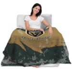 customized vegas golden knights grunge streaks tan blanket best selling