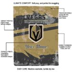 customized vegas golden knights grunge streaks tan blanket best selling