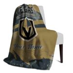 customized vegas golden knights grunge streaks tan blanket best selling