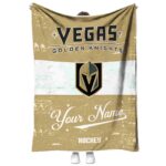 customized vegas golden knights grunge texture tan white blanket best selling
