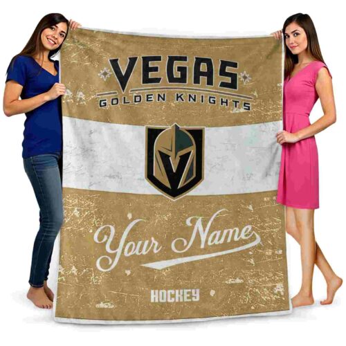 customized vegas golden knights grunge texture tan white blanket fashion forward