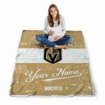 customized vegas golden knights grunge texture tan white blanket best selling
