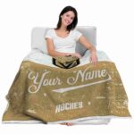 customized vegas golden knights grunge texture tan white blanket best selling