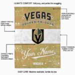 customized vegas golden knights grunge texture tan white blanket best selling