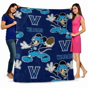 customized villanova wildcats mickey navy blanket fashion forward