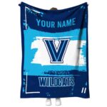 customized villanova wildcats paint strokes navy white blanket best selling