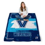 customized villanova wildcats paint strokes navy white blanket best selling