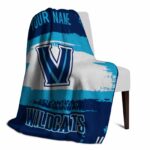customized villanova wildcats paint strokes navy white blanket best selling
