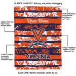 customized virginia cavaliers floral stripes blue white blanket best selling