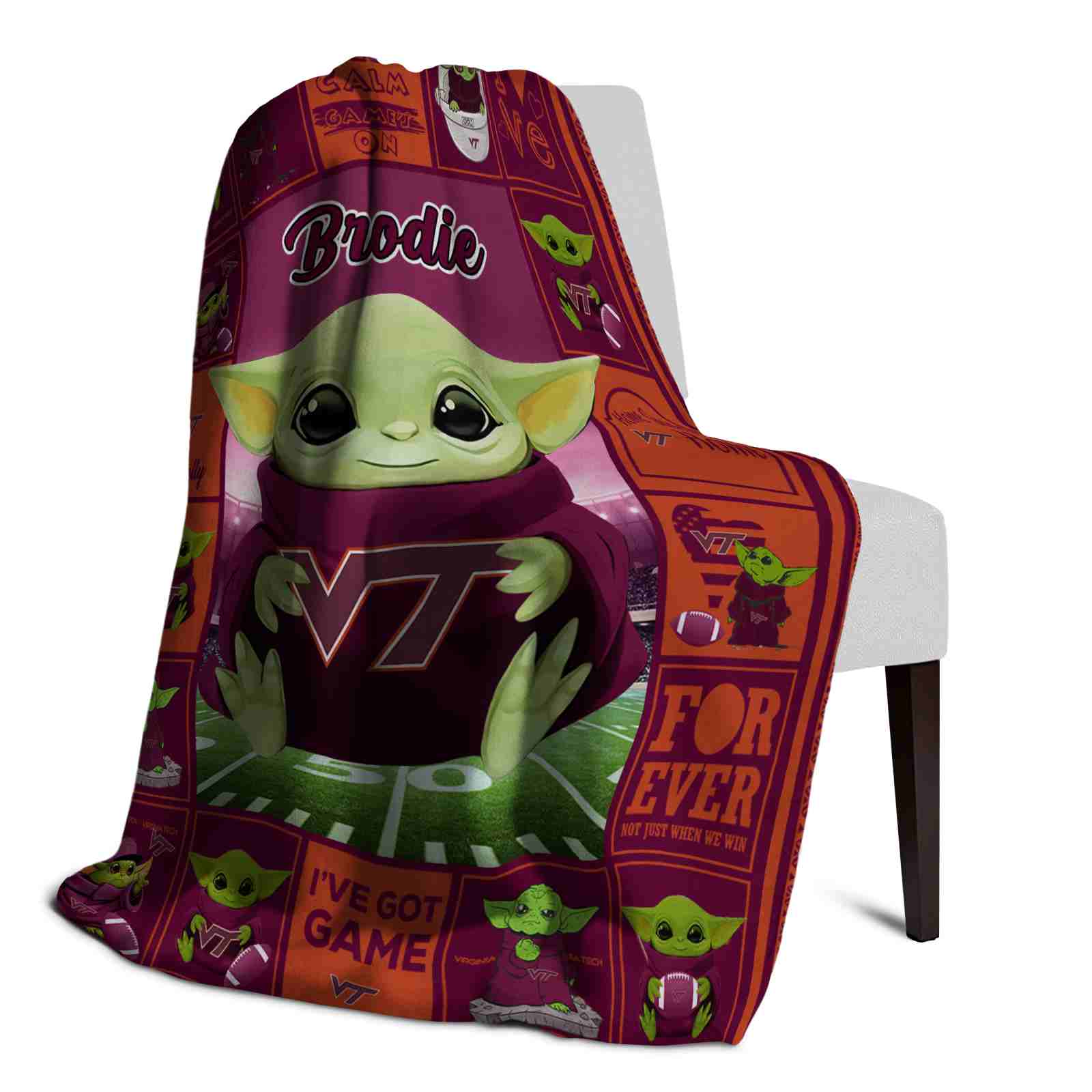 customized virginia tech hokies baby yoda maroon blanket top rated customized virginia tech hokies baby yoda maroon blanket top rated
