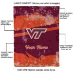 customized virginia tech hokies grunge streaks maroon blanket best selling