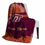 customized virginia tech hokies grunge streaks maroon blanket best selling