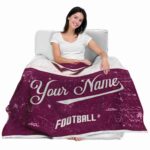 customized virginia tech hokies grunge texture maroon white blanket best selling