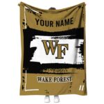 customized wake forest demon deacons paint strokes gold white blanket best selling