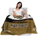 customized wake forest demon deacons paint strokes gold white blanket best selling