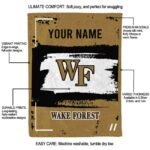 customized wake forest demon deacons paint strokes gold white blanket best selling