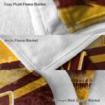 customized washington commanders grunge streaks burgundy blanket best selling