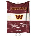 Customized Washington Commanders Grunge Texture Burgundy White Blanket 1 customized washington commanders grunge texture burgundy white blanket best selling