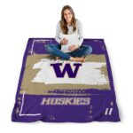customized washington huskies paint strokes purple white blanket best selling