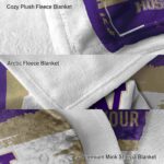 customized washington huskies paint strokes purple white blanket best selling