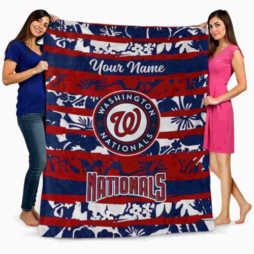 customized washington nationals floral stripes red white blanket fashion forward