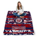 customized washington nationals floral stripes red white blanket high quality