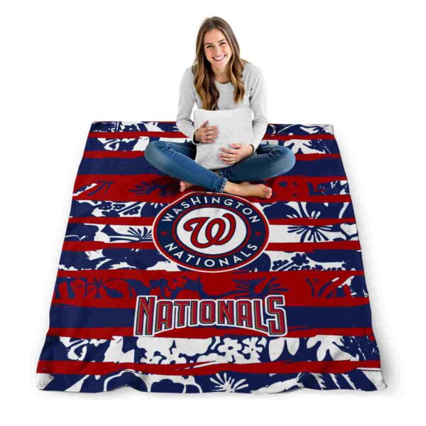 customized washington nationals floral stripes red white blanket high quality