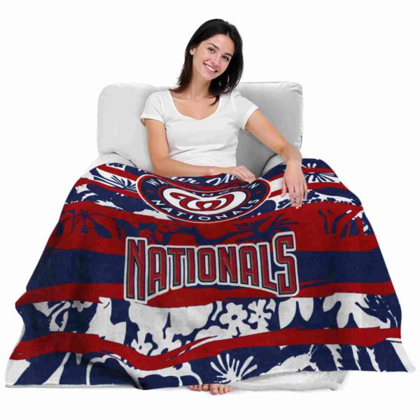 customized washington nationals floral stripes red white blanket latest model
