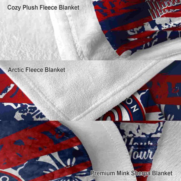 customized washington nationals floral stripes red white blanket premium grade