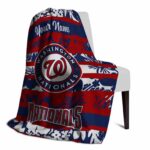 customized washington nationals floral stripes red white blanket top rated