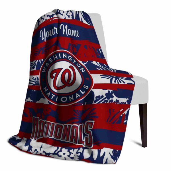 customized washington nationals floral stripes red white blanket top rated