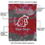 customized washington state cougars grunge streaks crimson blanket best selling