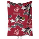 customized washington state cougars mickey crimson blanket best selling