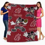 customized washington state cougars mickey crimson blanket best selling
