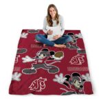 customized washington state cougars mickey crimson blanket best selling