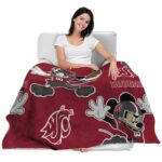 customized washington state cougars mickey crimson blanket best selling