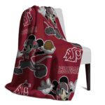 customized washington state cougars mickey crimson blanket best selling