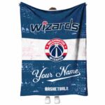 Customized Washington Wizards Grunge Texture Blue White Blanket 1 customized washington wizards grunge texture blue white blanket best selling