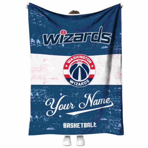 customized washington wizards grunge texture blue white blanket best selling