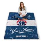 customized washington wizards grunge texture blue white blanket best selling